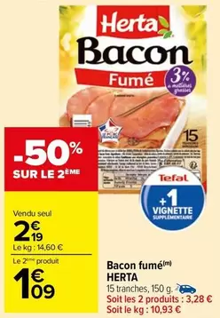 Herta - Bacon Fumé offre à 2,19€ sur Carrefour Market