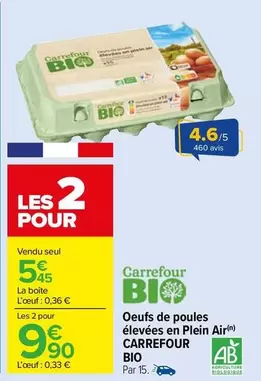 Carrefour - Oeufs De Poules Élevées En Plein Air offre à 5,45€ sur Carrefour Market