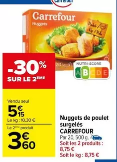 Carrefour - Nuggets De Poulet Surgelés offre à 5,15€ sur Carrefour Market