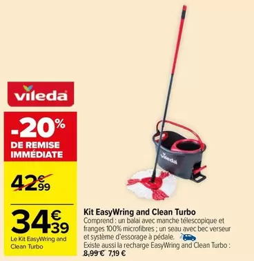 Vileda - Kit EasyWring And Clean Turbo offre à 34,39€ sur Carrefour Market