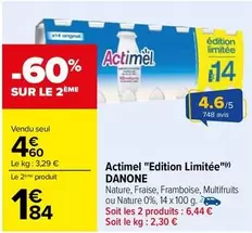 Danone - Actimel "Edition Limitée" offre à 4,6€ sur Carrefour Drive