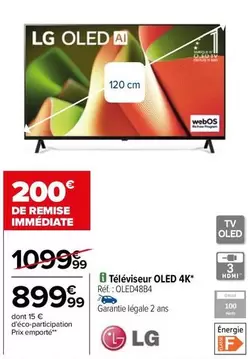 LG - Téléviseur Oled 4K OLED48B4 offre à 899,99€ sur Carrefour Drive