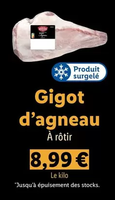 Gigot D'agneau offre à 8,99€ sur Lidl