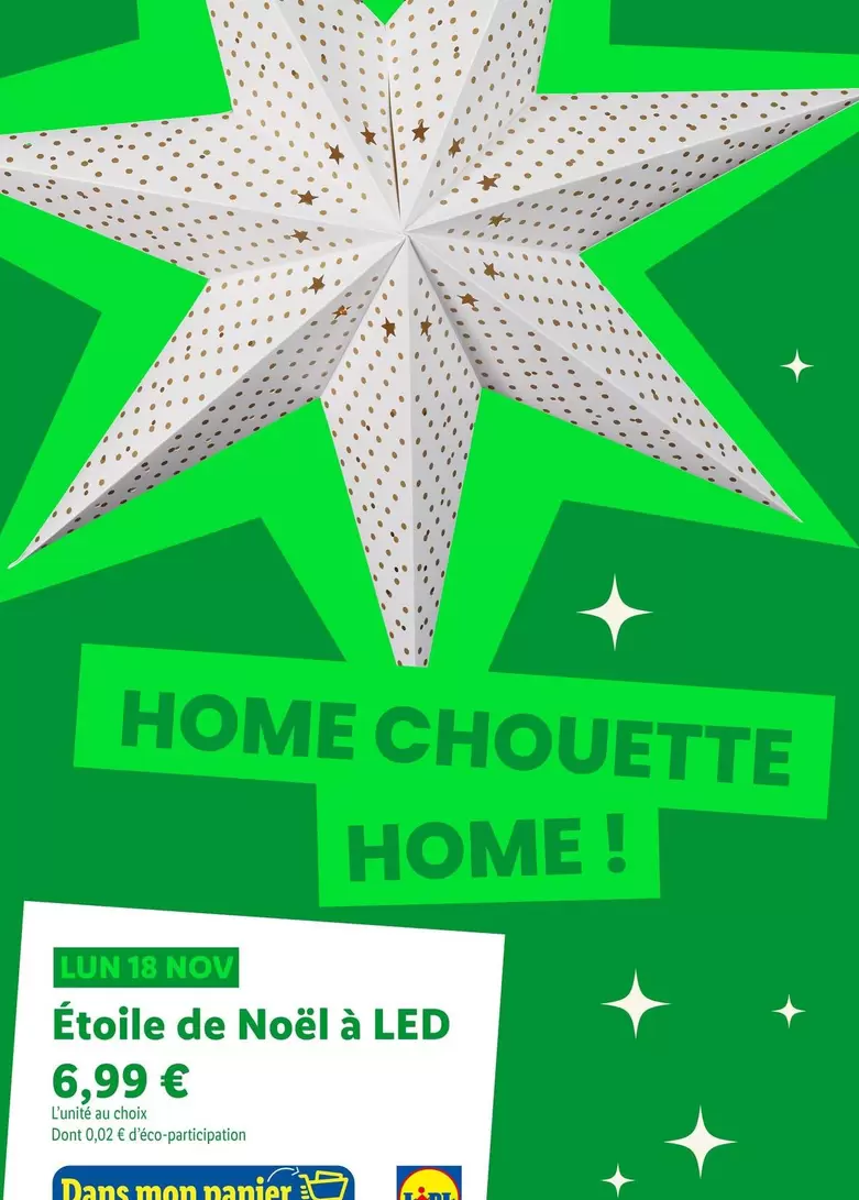 Étoile De Noël À Led offre à 6,99€ sur Lidl