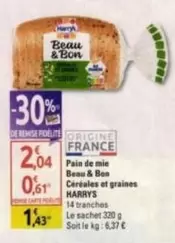 Pain De Mie Beau & Bon Céréales Et Graines offre à 1,43€ sur Diagonal Supermarché