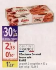 Rians - L'onctueux Caramel Beurre Salé offre à 2,33€ sur Diagonal Supermarché