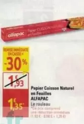 Papier Cuisson Naturel En Feuilles offre à 1,35€ sur Diagonal Supermarché