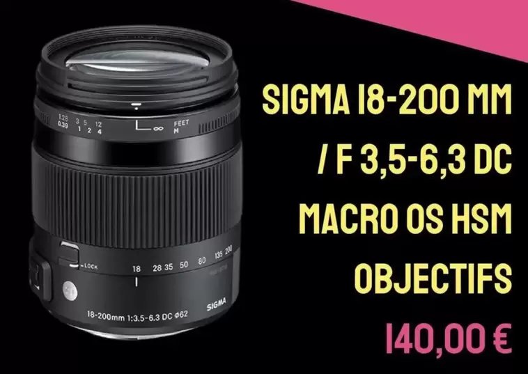 18-200 Mm / F 3.5-6.3 Dc Macro Os Hsm offre à 40€ sur Cash Converters