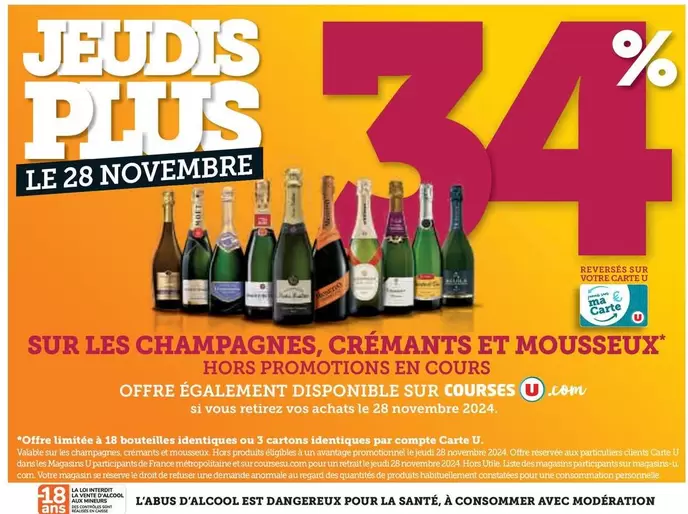 Sur Les Champagnes, Cremanits Et Mousseux offre sur U Express