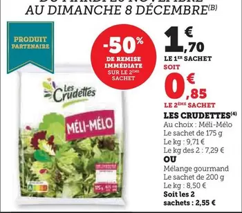 Les Crudettes - Méli-Mélo offre à 1,7€ sur U Express