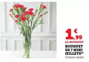 Bouquet De 7 Mini Ceillets offre à 1,99€ sur Super U