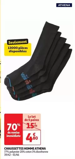 Athena - Chaussettes Homme offre à 4,8€ sur Auchan Hypermarché