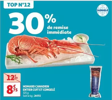 Homard Canadien Entier Cuit Et Congelé offre à 8,75€ sur Auchan Hypermarché