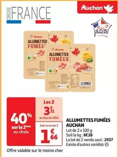 Auchan - Allumettes Fumées offre à 2,07€ sur Auchan Hypermarché