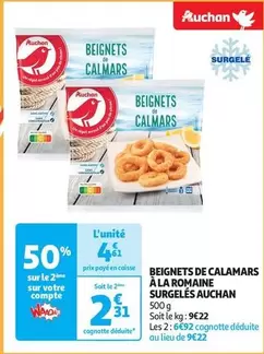 Auchan - Beignets De Calamars À La Romaine Surgelés offre à 4,61€ sur Auchan Hypermarché