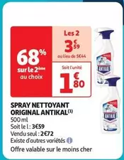 Antikal - Spray Nettoyant Original offre à 1,8€ sur Auchan Hypermarché