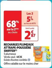 Swiffer - Recharges Plumeaux Attrape-Poussiere offre à 2,87€ sur Auchan Hypermarché