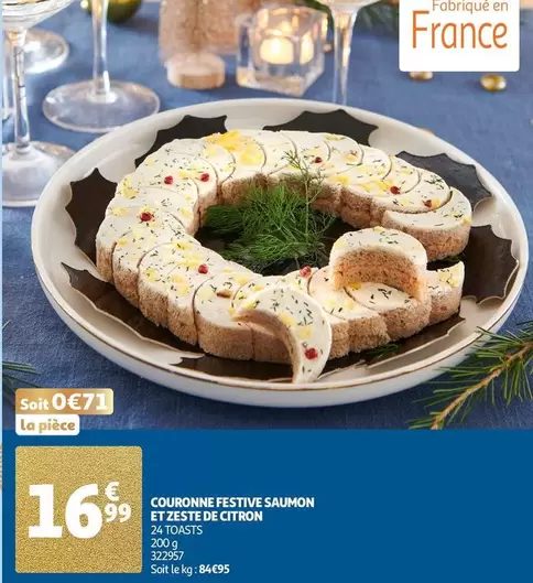 Couronne Festive Saumon Et Zeste De Citron offre à 0,71€ sur Auchan Hypermarché