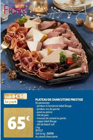 Plateau De Charcuterie Prestige offre à 65€ sur Auchan Hypermarché