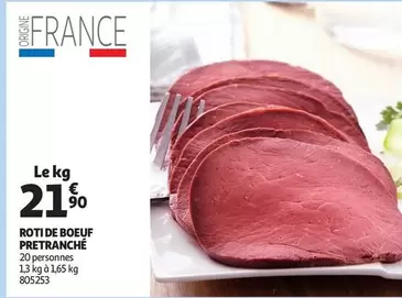 Roti De Boeuf Pretranche offre à 21,9€ sur Auchan Hypermarché