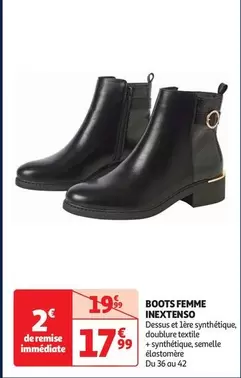 Inextenso - Boots Femme offre à 17,99€ sur Auchan Hypermarché