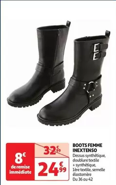 Inextenso - Boots Femme offre à 24,99€ sur Auchan Hypermarché