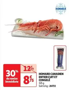 Homard Canadien Entier Cuit Et Congelé offre à 8,75€ sur Auchan Supermarché