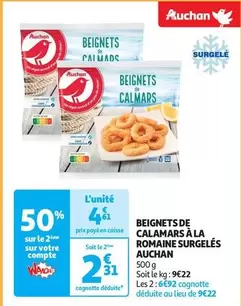 Auchan - Beignets De Calamars À La Romaine Surgelés offre à 4,61€ sur Auchan Supermarché