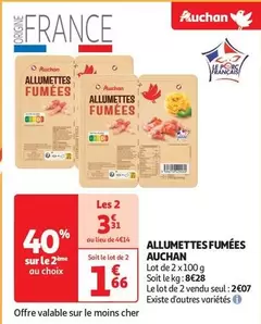 Auchan - Allumettes Fumées offre à 2,07€ sur Auchan Supermarché