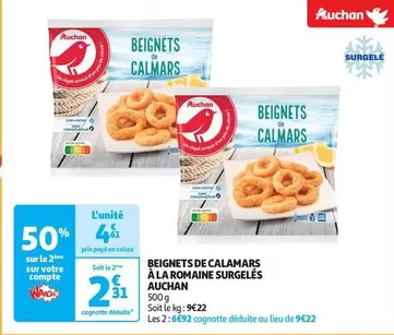 Auchan - Beignets De Calamars À La Romaine Surgelés offre à 4,61€ sur Auchan Supermarché