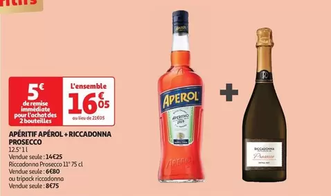 Aperol/Riccadonna - Aperitif/Prosecco offre à 16,05€ sur Auchan Hypermarché