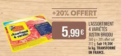 Justin Bridou - L'assortiment 4 Varietes offre à 5,99€ sur Supermarché Match