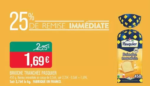 Pasquier - Brioche Tranchée offre à 1,69€ sur Supermarché Match