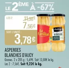 D'aucy - Asperges Blanches offre à 3,78€ sur Supermarché Match