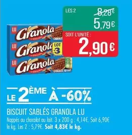 Lu - Biscuit Sablés Granola offre à 4,14€ sur Supermarché Match