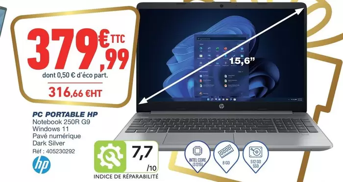 HP - Pc Portable Hp offre à 379,99€ sur Bureau Vallée