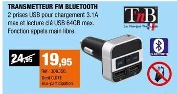 TransMetteur Fm Bluetooth offre à 19,95€ sur Autobacs