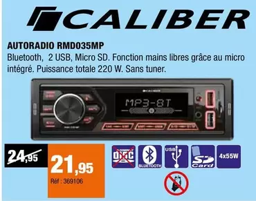 Autoradio Rmd035mp offre à 21,95€ sur Autobacs