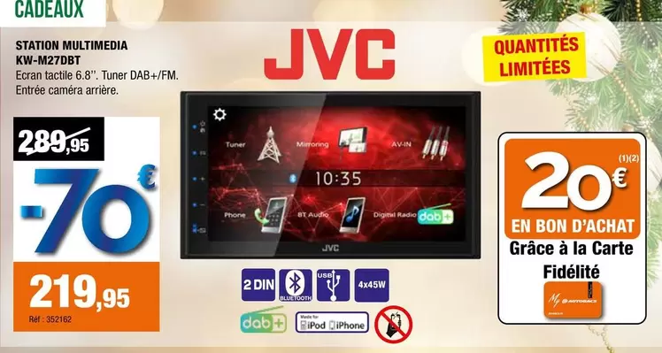 JVC - Station Multimedia Kmw42d7bt offre à 219,95€ sur Autobacs