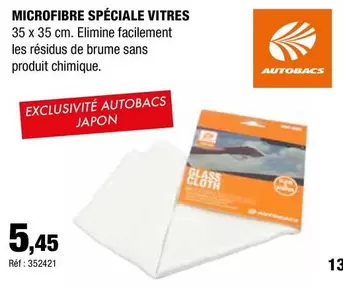 Microfibre Spéciale Vitres offre à 5,45€ sur Autobacs