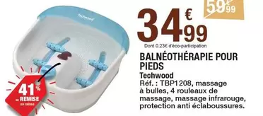 Techwood - Balneothérapie Pour Pieds offre à 34,99€ sur Carrefour