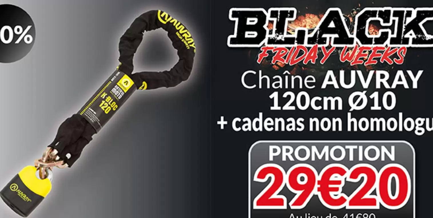 Chaine 120cm + Cadenas Non Homologu offre à 29,2€ sur Cardy