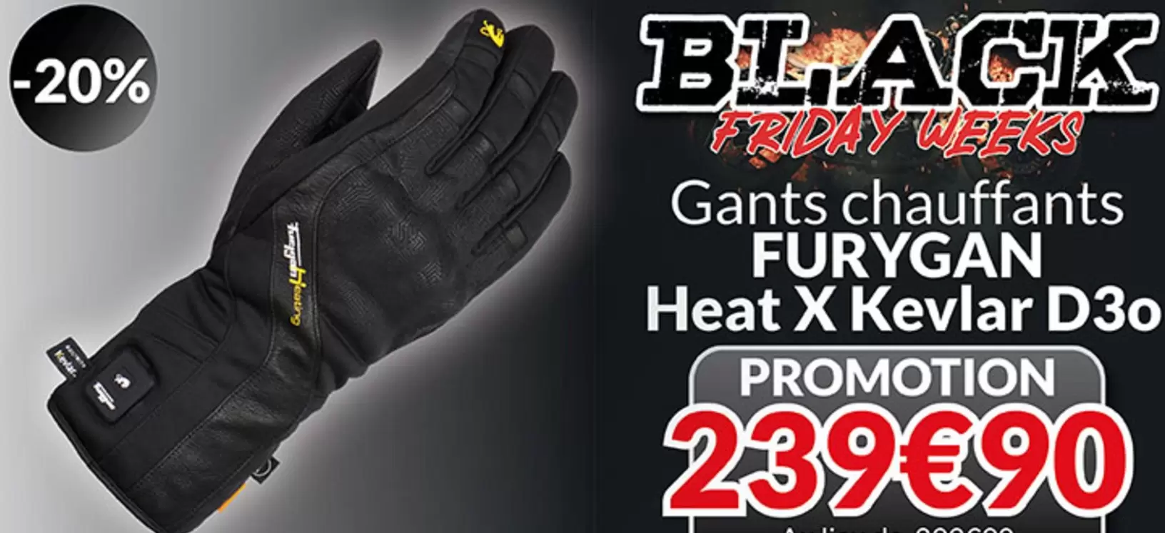 Gants Chauffants Heat X Kevlar D30 offre à 239,9€ sur Cardy