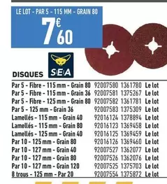 Sea - Disques offre à 7,6€ sur Brico Cash