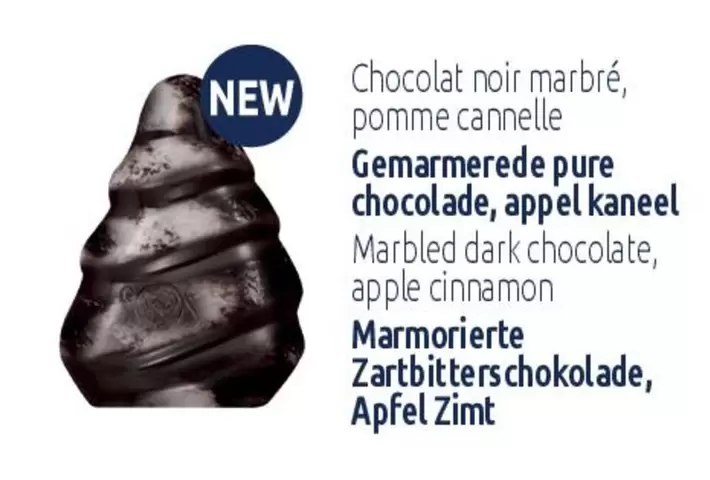 Chocolat Noir Marbré, Pomme Cannelle Gemarmerede Pure Chocolade,appel Kaneel offre sur Leonidas