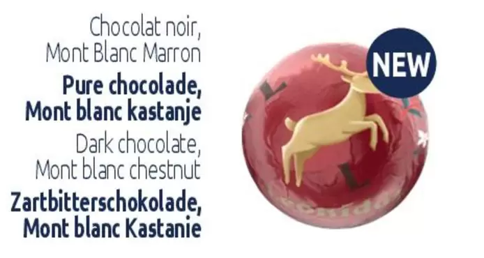 Chocolat Noir, Mont Blanc Marron Pure Chocolade, Mont Blanc Kastanie offre sur Leonidas