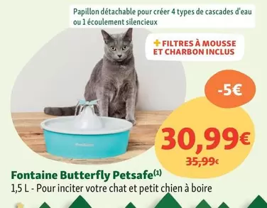 Fontaine Butterfly Petsafe offre à 30,99€ sur Maxi Zoo