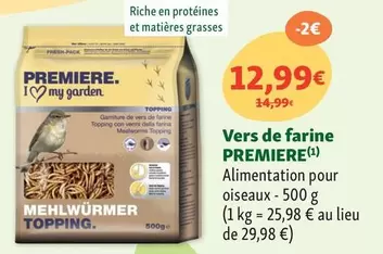 Premiere. - Vers De Farine offre à 12,99€ sur Maxi Zoo