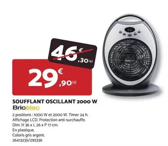 Dim - Soufflant Oscillant 2000 W offre à 29,9€ sur Bricomarché