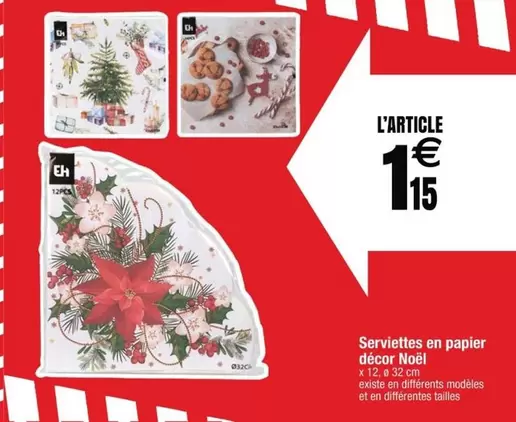 Serviettes En Papier Decora Noel offre à 1,15€ sur Cora